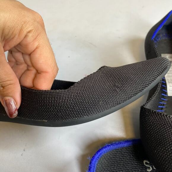 Rothy's The Point Black Recycled Knit Comfort Slip On Ballet Womens Flats Sz 6w - Picture 5 of 6